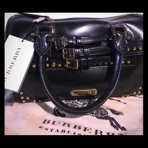 Authentic Burberry Black Leather Studded Purse